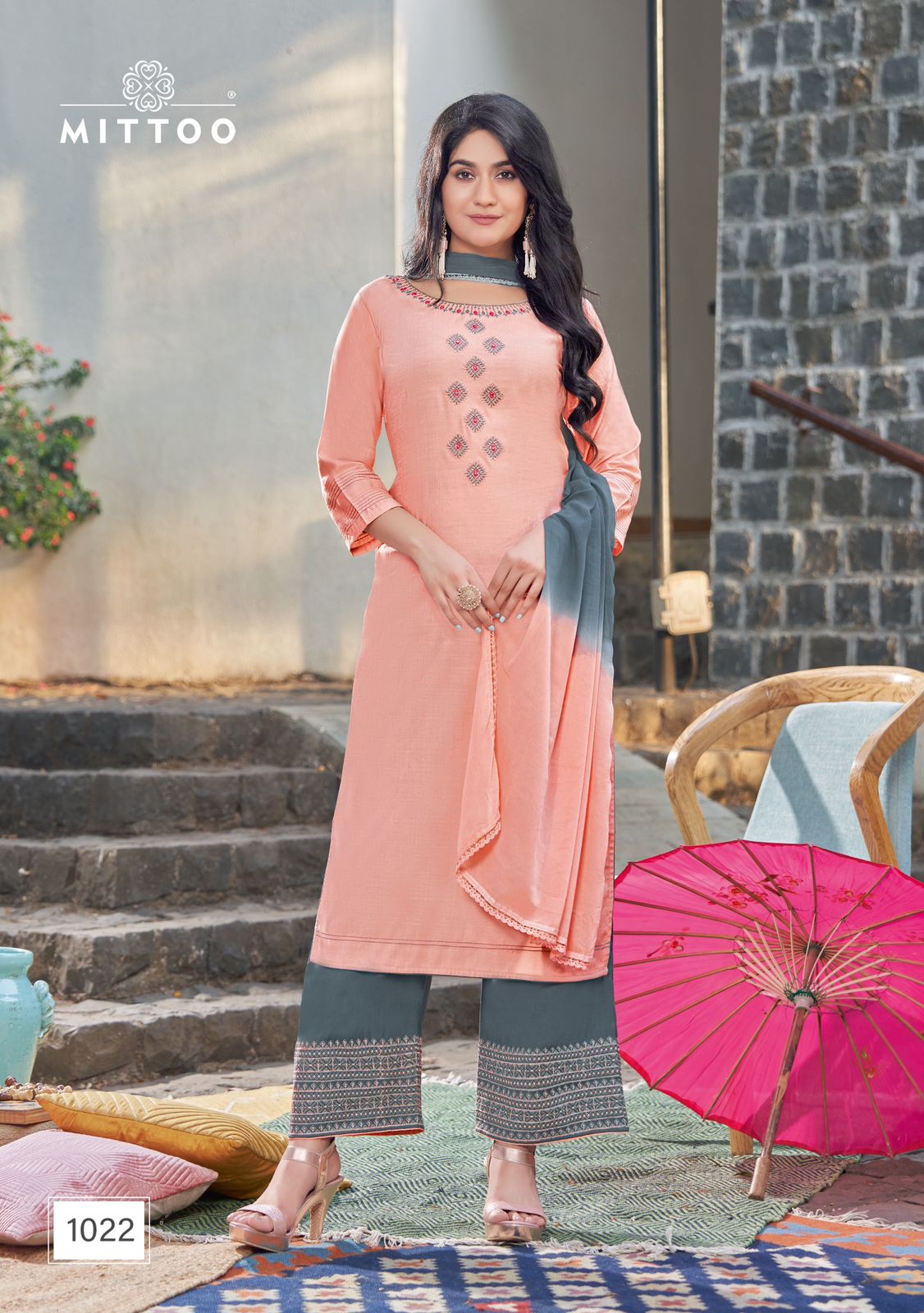 Mittoo Saara Vol 3 Emrboidery Kurti Pant With Dupatta Collection
